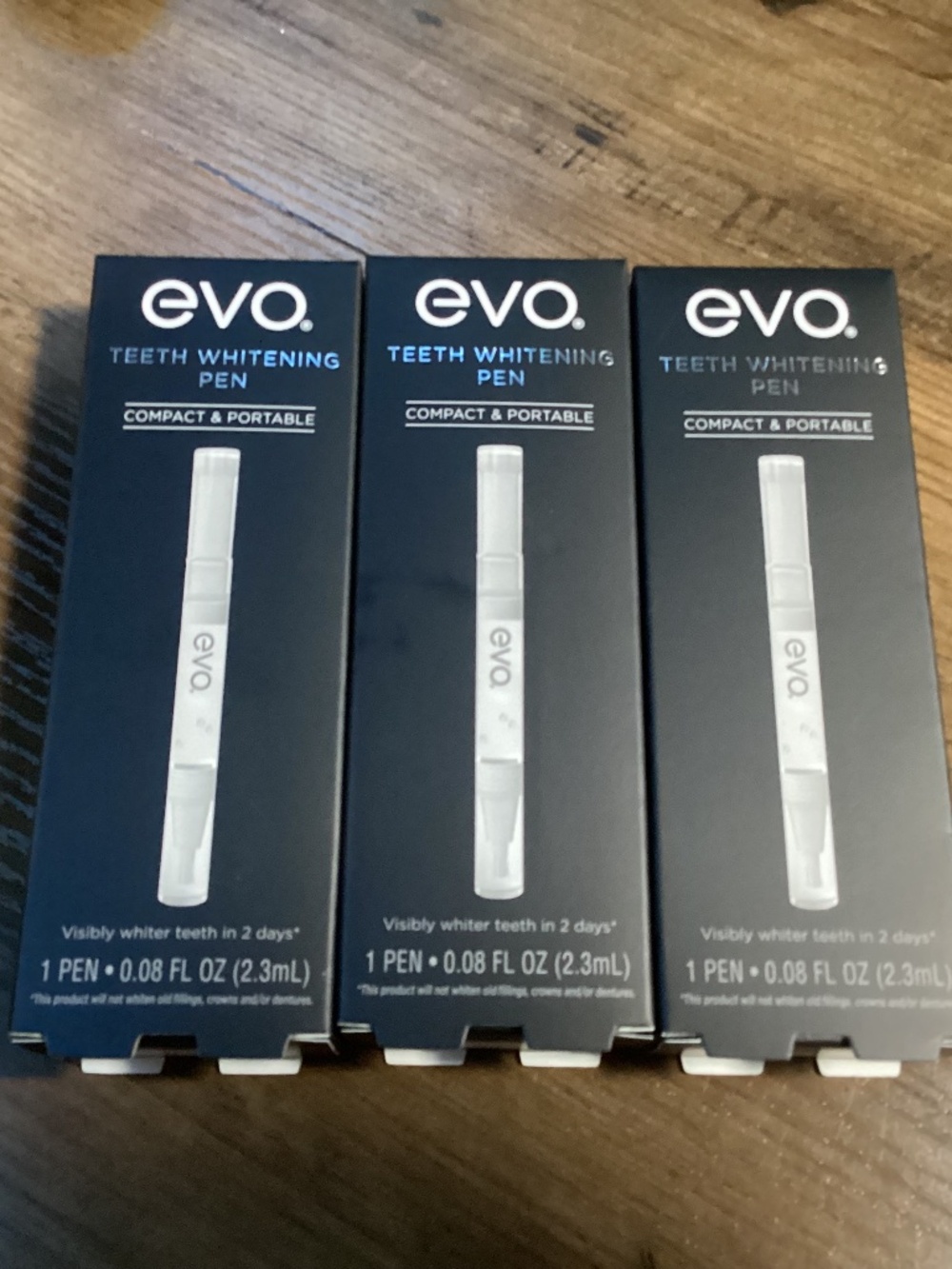 EVO Teeth Whitening Pen Bundle 3 pack 2.3 ml each NEW/Sealed